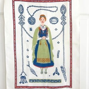 Vintage 1960s Eva Tammi Finnish Woman Wall Hanging Textile